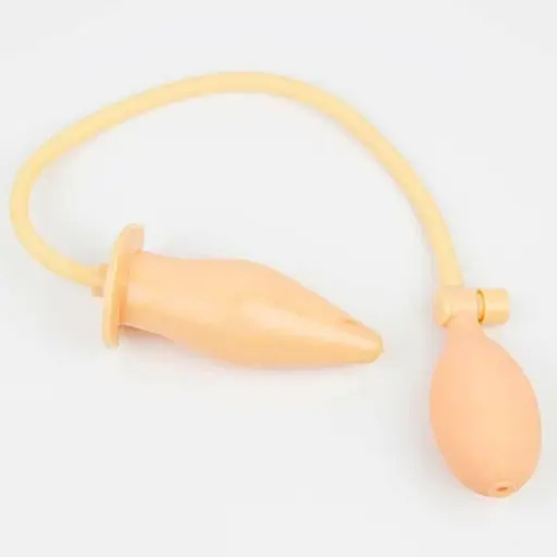 Анальний розширювач надувний з латексу 11 см тілесний - фото 1