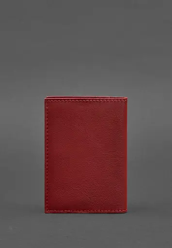 Кожаная обложка для паспорта и военного билета 1.2 красная - фото 5
