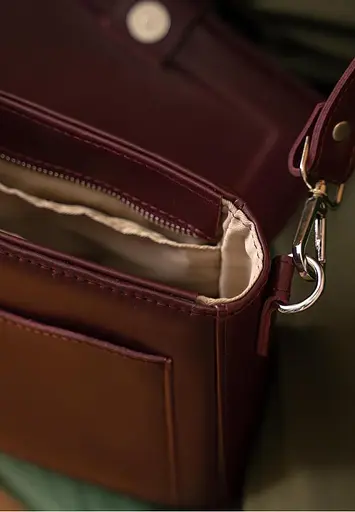 Жіноча шкіряна сумка Jessie бордова - фото 6