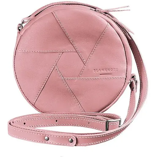 Шкіряна кругла жіноча сумка Бон-Бон рожева - фото 1