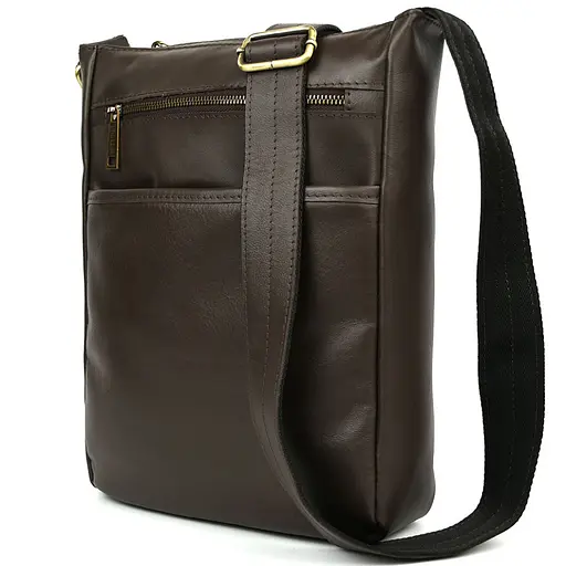 Чоловіча сумка шкіряна А4 через коричневе плече TARWA 33х26х8 см sum0028168 - фото 4