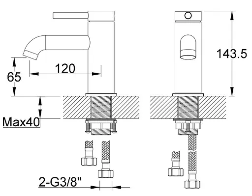 Смеситель для умывальника Kohlman Axel gold низкий QB100AGD Золотой - фото 4