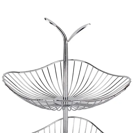 Фруктовница Elisey Летний Блюз металлическая двухъярусная серебро 28x36.5 см (9203-024) - фото 2