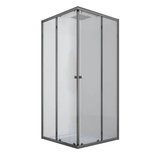 Душова кабіна з низьким піддоном Mixxus Cubic SCT01-90x90x195-TR graphite прозоре скло 4 мм MI6905, Універсальна, прозорий, графіт - фото 7