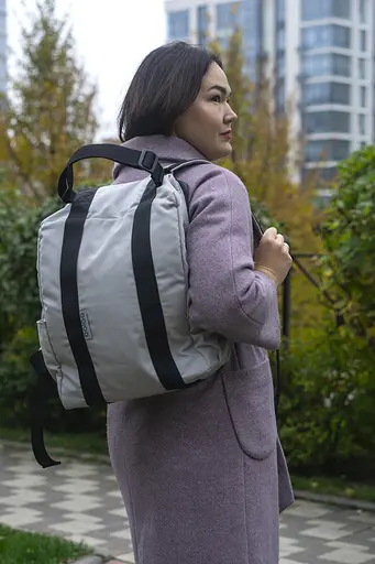 Рюкзак-антикрадій OOLOO Кенгуру mini 40x30x12 см, світло-сірий 2649 - фото 6