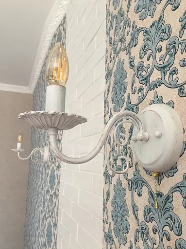 Бра Brille BKL-666W/1 настінне накладне класичне E14 WH+G - фото 8