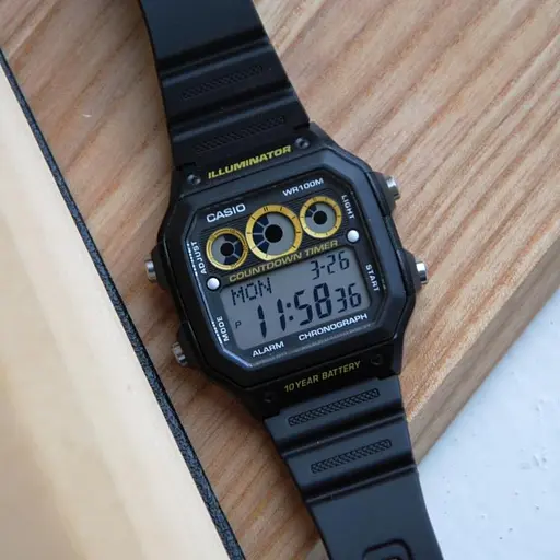 Электронные мужские часы наручные стильные черные Оригинал Япония Casio Collection AE-1300WH-1AVEF - фото 5