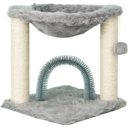 Дряпка-комплекс Trixie Baza для котів з іграшкою сизаль/плюш сіра 41х41х50 см [CD] - фото 1