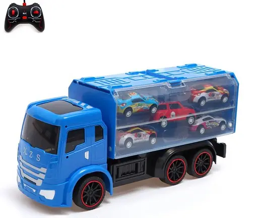 Детский трейлер на радиоуправлении и 5 машинками арт. 8032 - фото 4