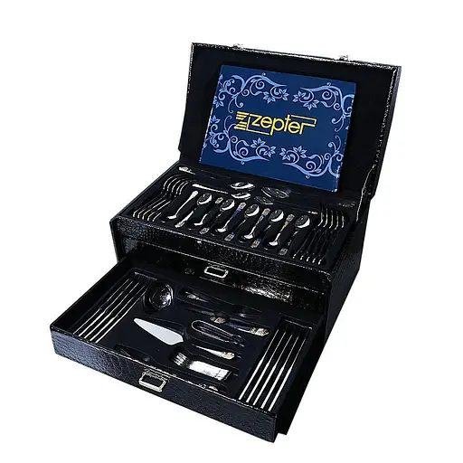 Набор столовых приборов Zepter Z-606 Версаче на 12 в подарочном чемодане 86 предметов - фото 3