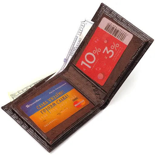 Мужской кожаный кошелек Canpellini 11.5х9.8х1 см acs0025036 - фото 3