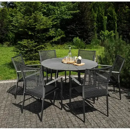 Комплект садовой мебели Di Volio Arona 6+1 черный/серый - фото 6