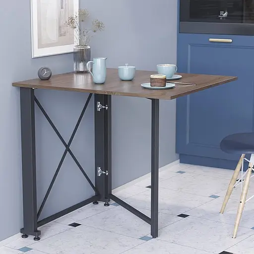 Стіл-книга трансформер Оріон 1 Ferrum-decor 750x810x730 Чорний метал ДСП Дуб Сонома Трюфель 16 мм (FRD-104601)