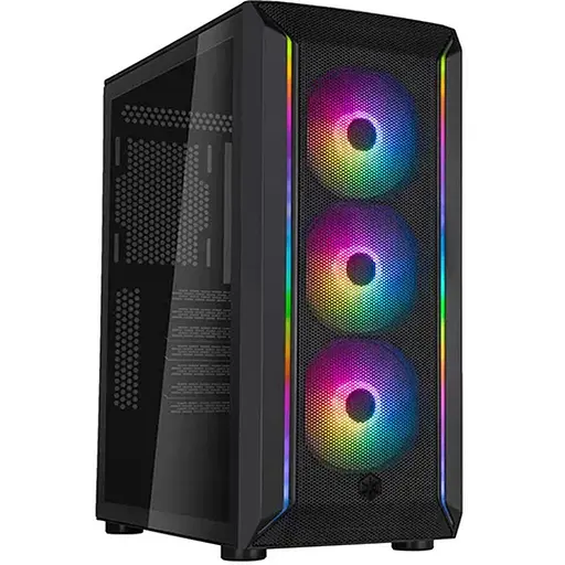 SilverStone Корпус FARA FA511Z-BG, без БЖ, 2xUSB3.0, 3x120mm ARGB fan, TG Side Panel, ARGB light strip, ATX, Black