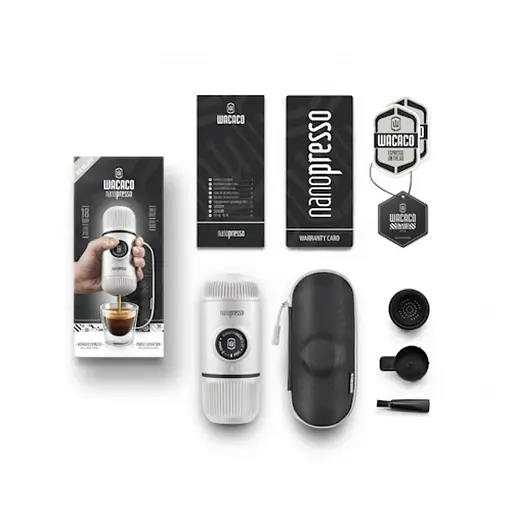 Эспрессо-кофеварка Wacaco Nanopresso 18 бар 80мл с чехлом Белый - фото 2