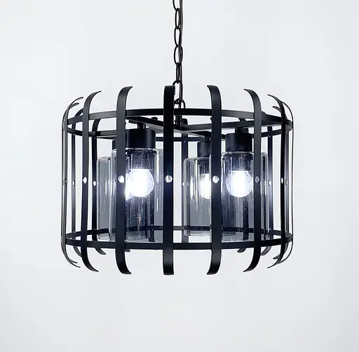 Підвісний світильник у стилі лофт на 4 лампочки Line.F Колір плафона Графітовий - фото 7