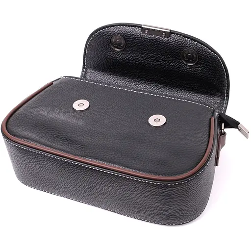 Сумка для женщин Vintage с фактурным клапаном из натуральной кожи 22х14х6.5 см sum0029059 - фото 5