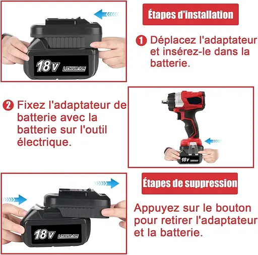 Акумуляторний адаптер REACELL MT18EIN, сумісний з інструментами Einhell, перетворений для батареї MT 18v на батарею Einhell 18v - фото 5