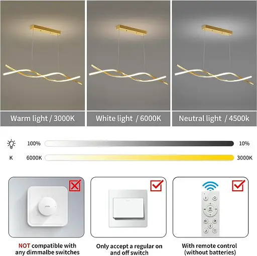 Светодиодная люстра Волна PJ802G (Золотистый) 80см - фото 4