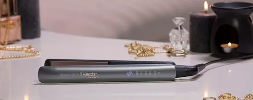 Випрямляч Remington Keratin Protect, 55 Вт, температурних режимів 5, 160-230С, кераміка, сріблястий - фото 2
