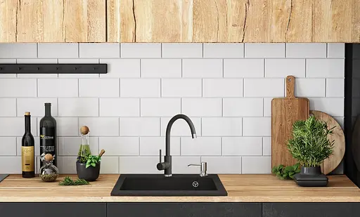 Гранітна кухонна мийка Rea West XL black ZLE-00116, Чорний матовий - фото 5