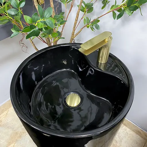 Умивальник VBI Agriento black glossy напольний VBI-019005, Чорний матовий - фото 4