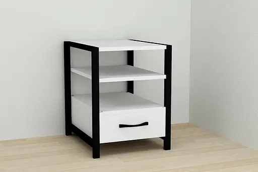 Тумба універсальна Ferrum-decor Вів'єн 1/1 50x41x40 чорний ДСП Білий 16мм (FRD-104139)