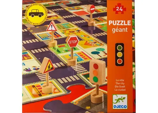 Настольная игра Djeco Пазл Дорога, 24 эл. (гигант) (Puzzle giant: The City) (DJ07161) - фото 2