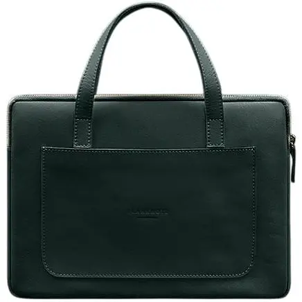 Кожаный чехол BlankNote с ручками для ноутбука 13 дюйм Зеленый - фото 1