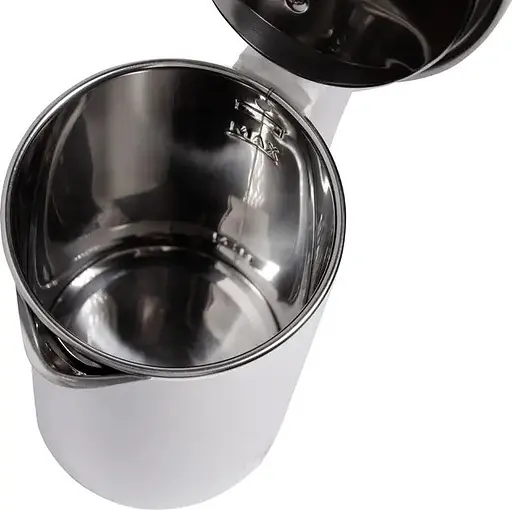 Электрочайник Domotec MS-5028 1500Вт Нержавеющая сталь/Пластик дисковый чайник 2л Автоотключение Белый - фото 7