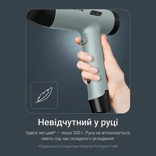 Фен Rowenta Rowenta Tiny, 1600Вт, 3 режима, диффузор, ионизация, холодный обдув, зелено-черный - фото 8