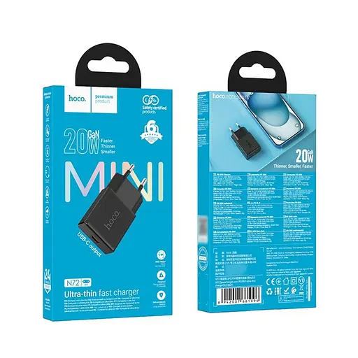 Зарядний пристрій Hoco N72 Type-C PD чорний - фото 4