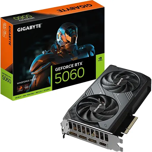 Видеокарта Gigabyte GeForce RTX 5060 Windforce OC 8G (GV-N5060WF2OC-8GD) UA [133907]