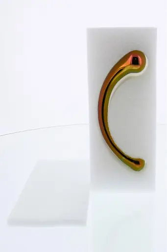 Двосторонній фалоімітатор Glamour Glass Curved Wand 17 см мульті - фото 5