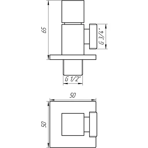 Кран напівобертовий кутовий Solomon 1/2″х3/4″ Cube 7078 000015032 - фото 6