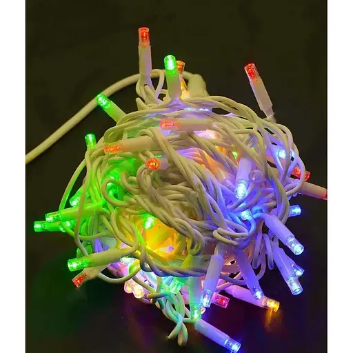 Гирлянда Нить от сети 10 м 100 LED уличная белый каучук Разноцветный - фото 1