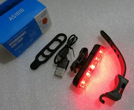 Велосипедный фонарь задний аккумуляторный AS1010 габаритные огни вело фара красный свет 4 режима - фото 8