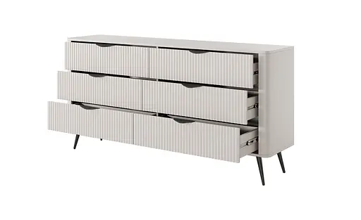 Комод Perfect Home Ланте / Lante з 6 шухлядами і чорними ніжками 6S/163 Беж (PFH-091174) - фото 2