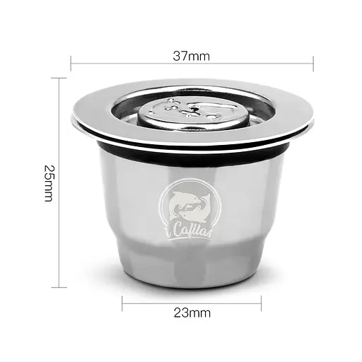 Капсула многоразовая из нержавеющей стали для кофемашины Nespresso от ICafilas, глянцевая - фото 2