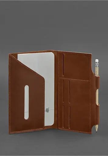 Кожаный тревел-кейс 3.0 светло-коричневый с мандалой Crazy Horse - фото 4