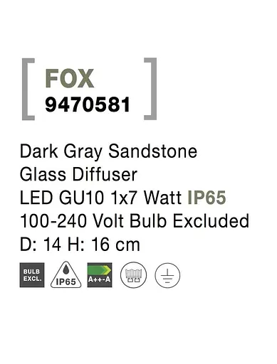 Вуличний світильник FOX NOVA LUCE 9470581 - фото 7