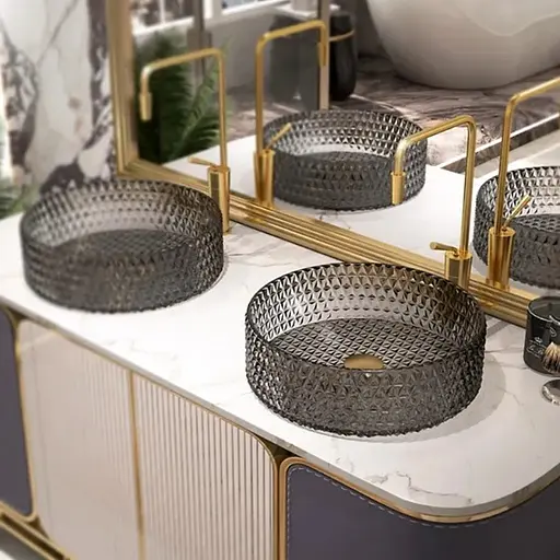 Умивальник Rea Cristal 39 grey накладний REA-U8880, Прозорий - фото 2