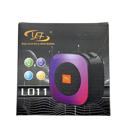 Колонка Bluetooth L011 портативная акустика с насыщенным звуком FM-радио и поддержкой USB microSD и AUX с RGB 5 Вт Черный - фото 4