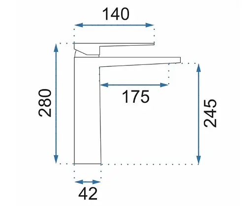 Смеситель для умывальника Rea Parker высокий nikiel brushed REA-B4812 Никель - фото 4