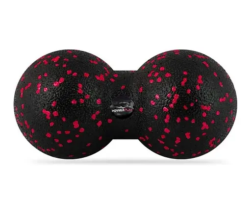 Набір для масажу та йоги PowerPlay PP_4091 EPP (2 м'ячики + валик масажер 15*5,3 см) Red + гумка 11 кг (PP_4091_Red) - фото 3