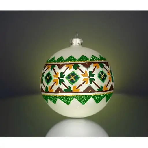 Набір ялинкових прикрас Різдвяні історії Код нації: Косівщина 3 кулі скло (4820001112948) - фото 3