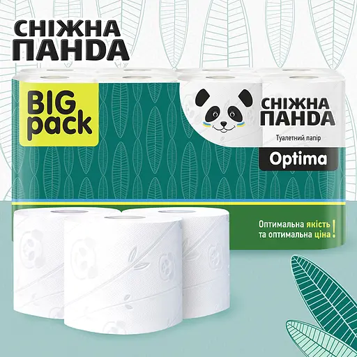 Туалетная бумага Снежная панда Optima 2 слоя 16 рулонов - фото 2