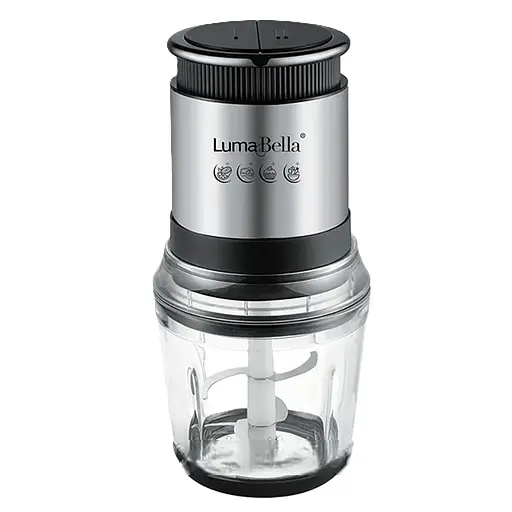 Електричний кухонний подрібнювач-блендер Luma Bella LB-56014 з двома чашами 3 л і 0,6 л для м’яса та овочів 1000 Вт Cірий - фото 2