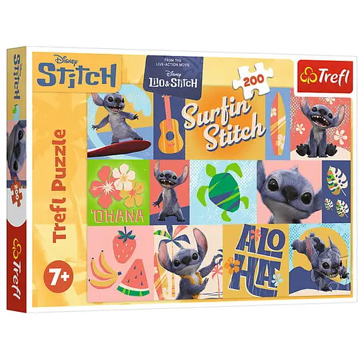 Пазл Trefl Приключения на Гавайях Лило и Стич коллаж 200 эл. (13331) - фото 1