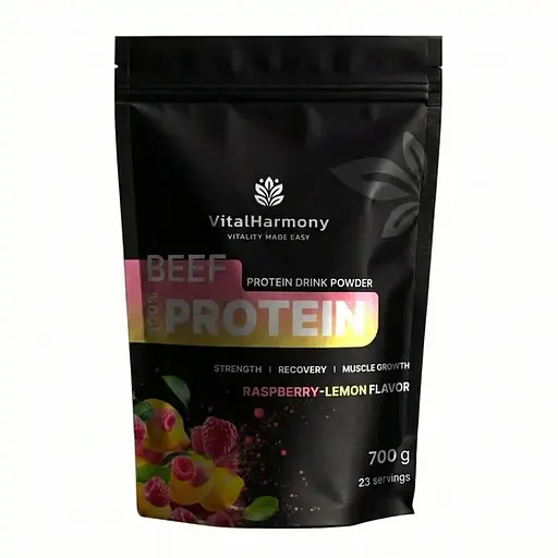 Яловичий гідролізат VitalHarmony Beef Protein 700 г Малина-лимон - фото 1